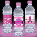 16.9 oz. Custom Label Spring Water w/Pink Flat Cap - Clear Bottle